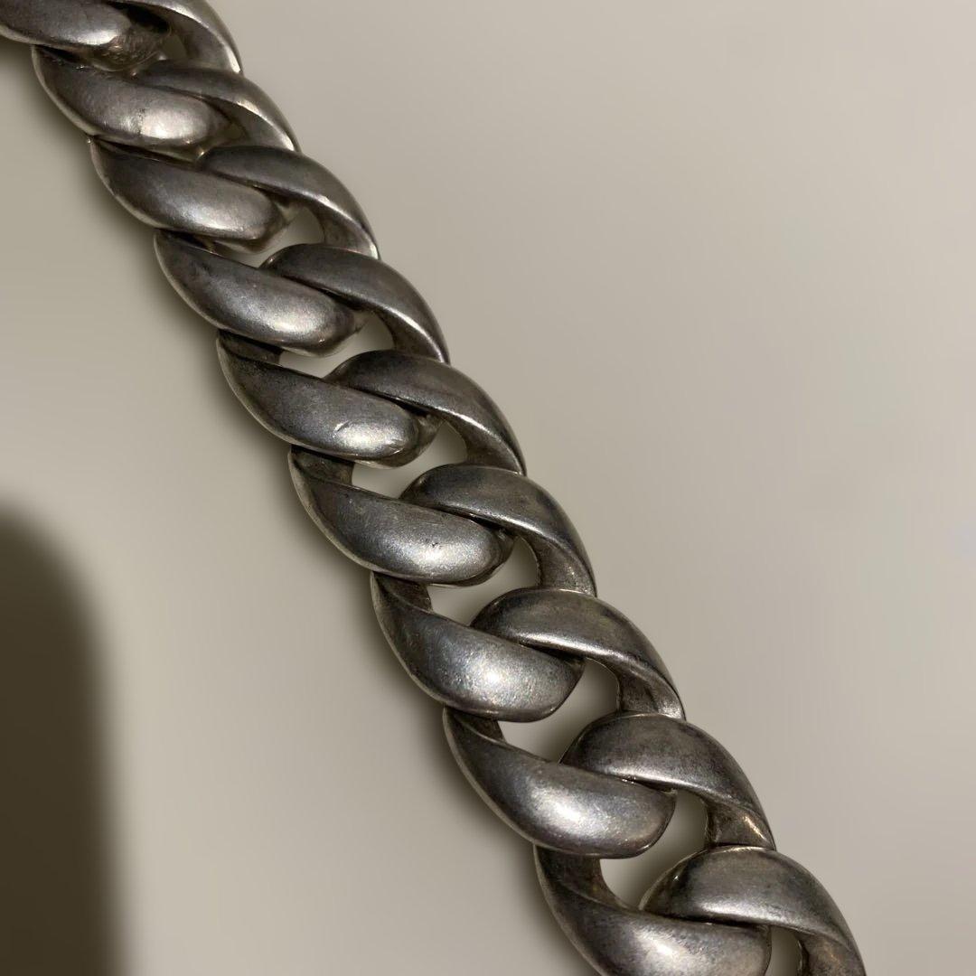 シルバー925 編み込みチェーンブレスレット