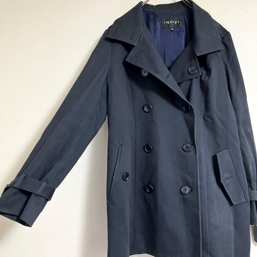 『INDIVI』インディヴィ(42)トレンチコート スプリングコート無地 日本製