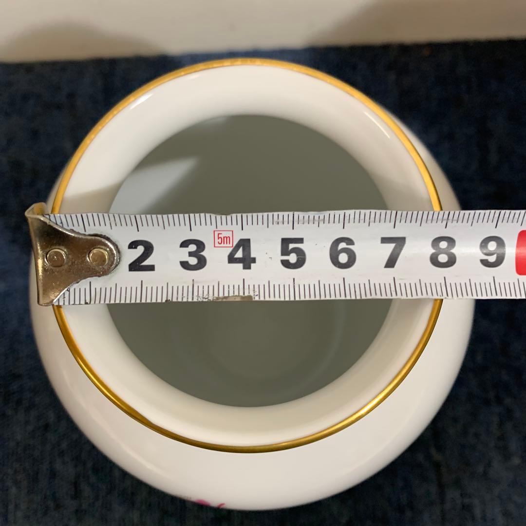 大倉陶園　梅　ピンク　ゴールド　花　花瓶