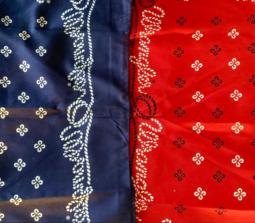 p.c .s .K mページ☆ネイビー・レッドバンダナ10枚セット