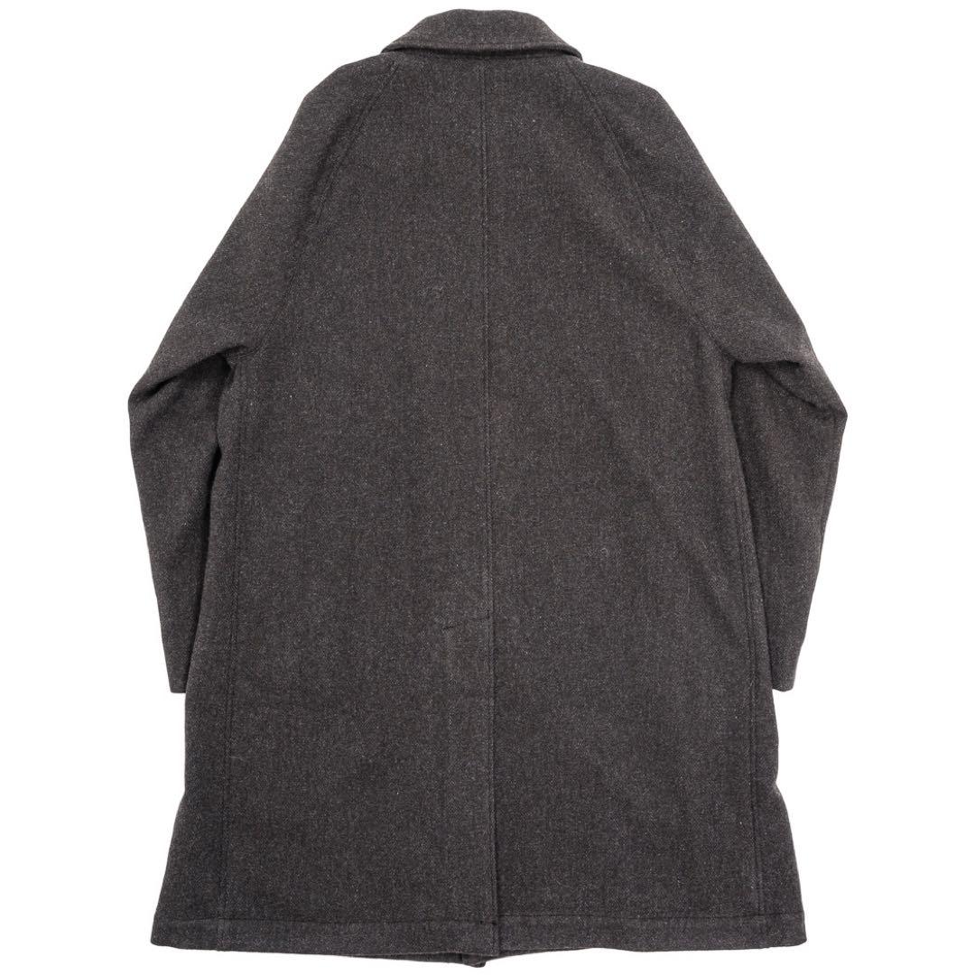 美品　WORKERS バルカラーコート　ダークブラウンヘリンボーンツイード　38