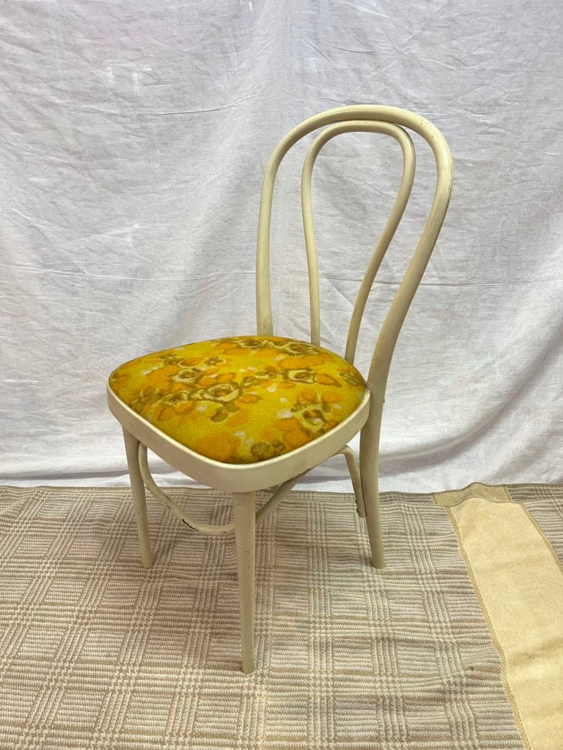 【アンティーク】ファブリック ベントウッドチェア ビンテージ 曲木 古家具