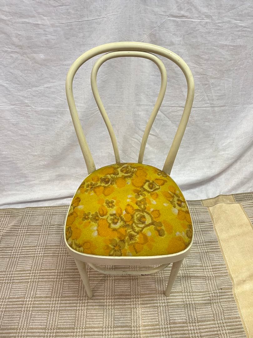 【アンティーク】ファブリック ベントウッドチェア ビンテージ 曲木 古家具