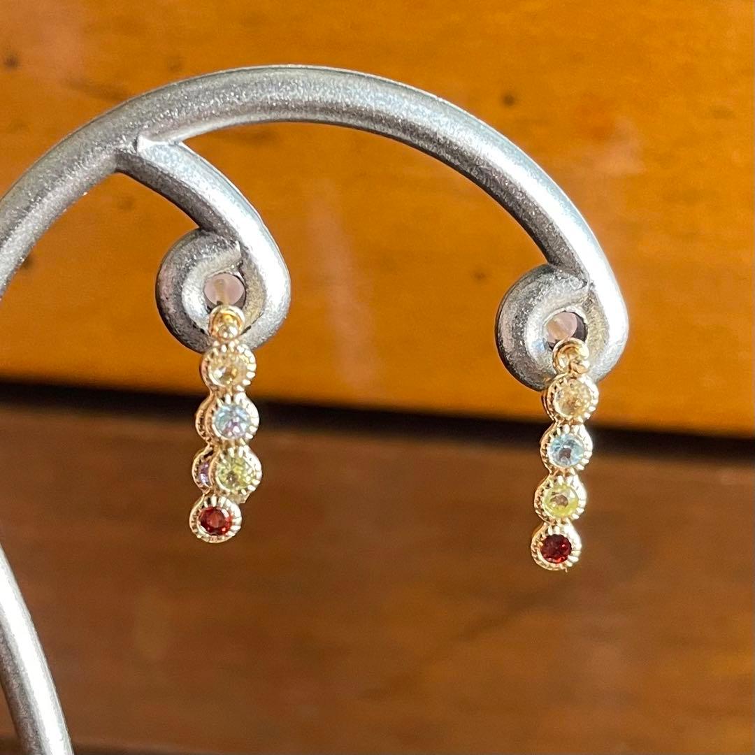 K18 アミュレット　天然石　レインボーカラー　ピアス　専用ページ