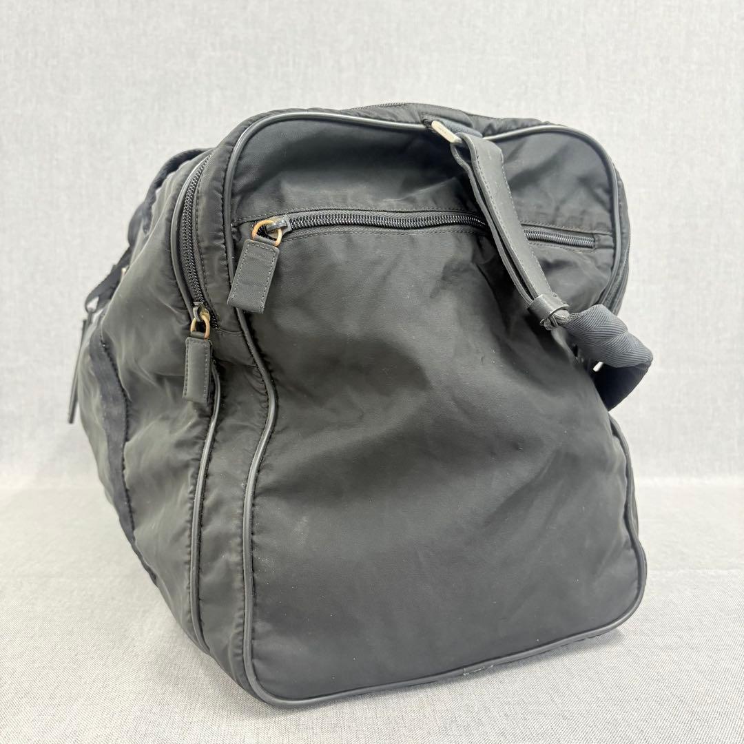 PRADA プラダ ボストンバッグ テスート ナイロン 三角ロゴ 黒 白タグあり