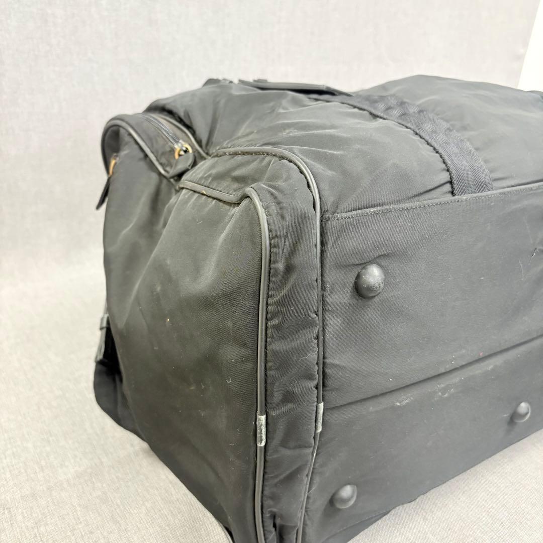 PRADA プラダ ボストンバッグ テスート ナイロン 三角ロゴ 黒 白タグあり