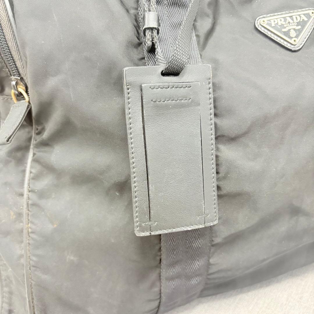 PRADA プラダ ボストンバッグ テスート ナイロン 三角ロゴ 黒 白タグあり