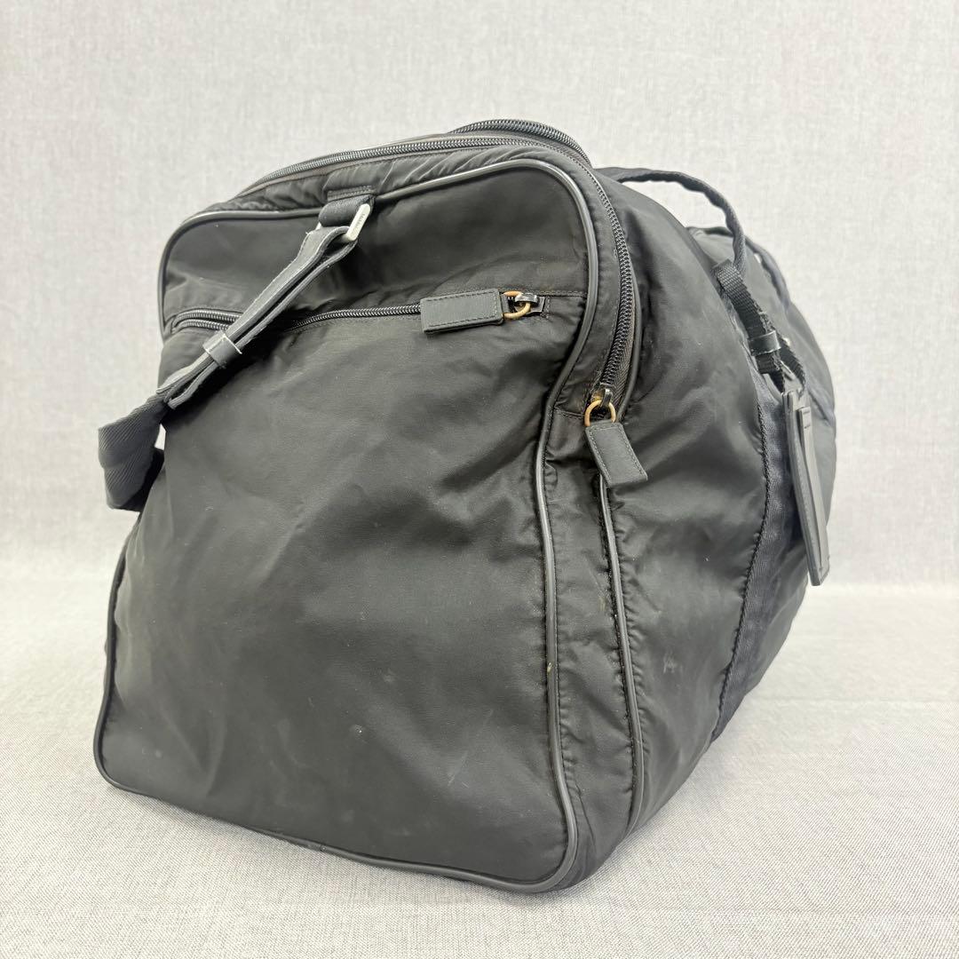 PRADA プラダ ボストンバッグ テスート ナイロン 三角ロゴ 黒 白タグあり