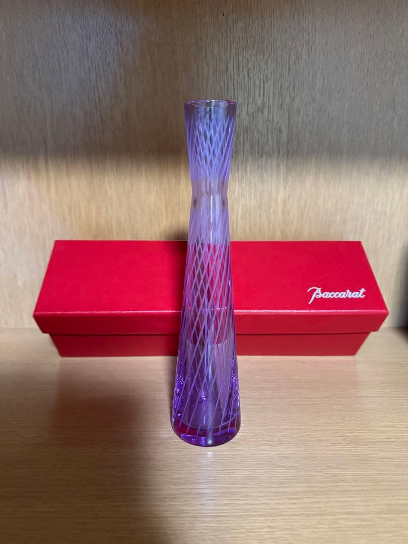 Baccarat 一輪挿し 紫色 ボックス付き
