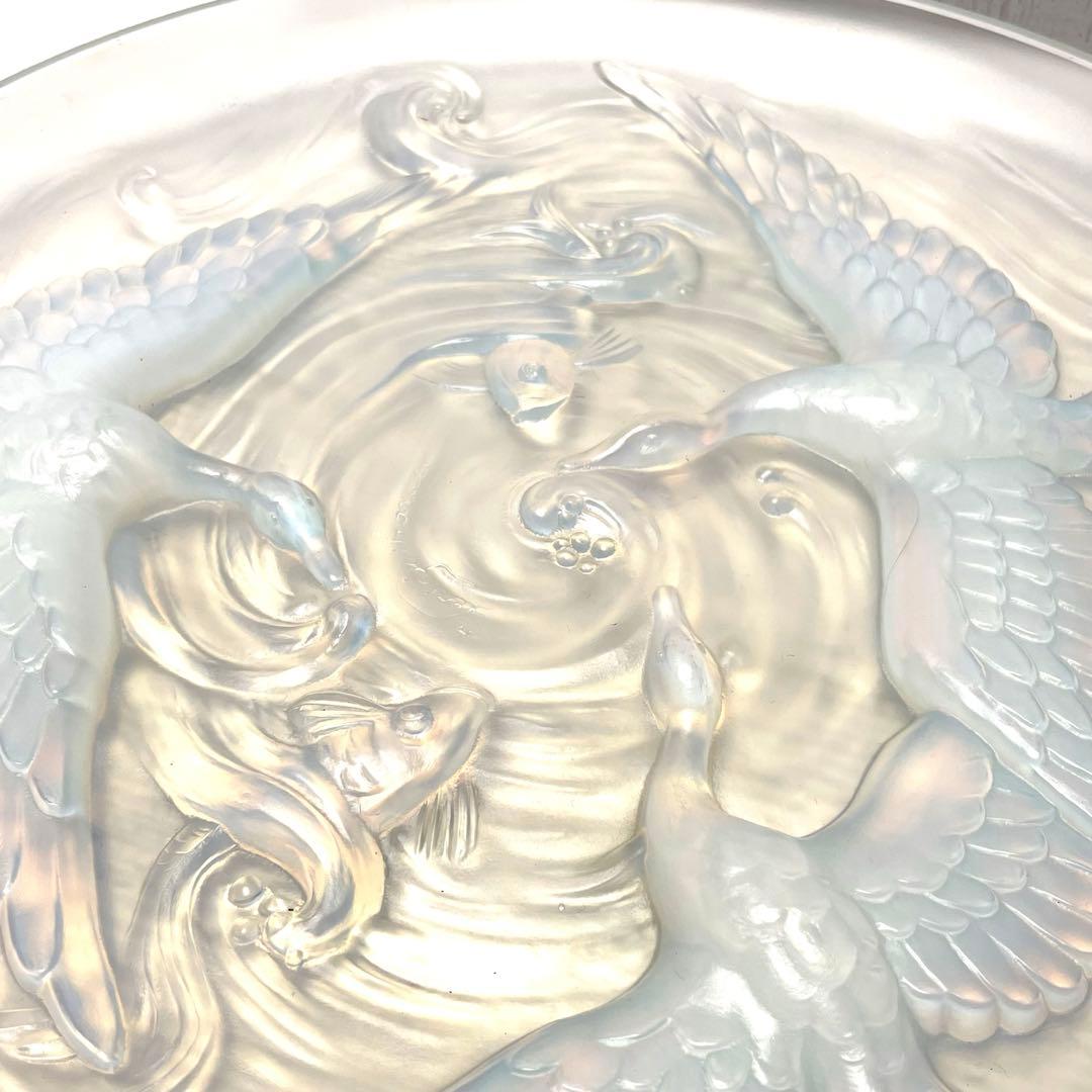 希少 オパールセントガラス エトラン（ETLING）大皿 鳥 魚 インテリア