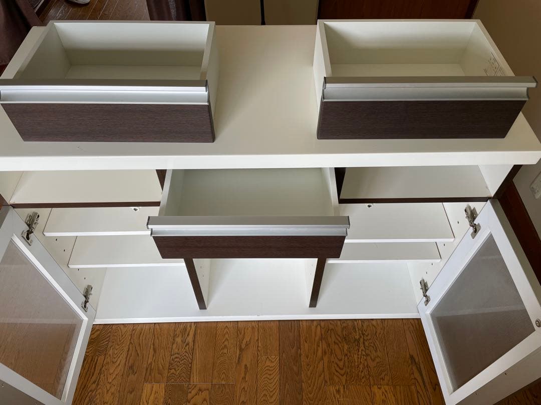 ニトリバーカウンター ホワイト/ダークブラウン