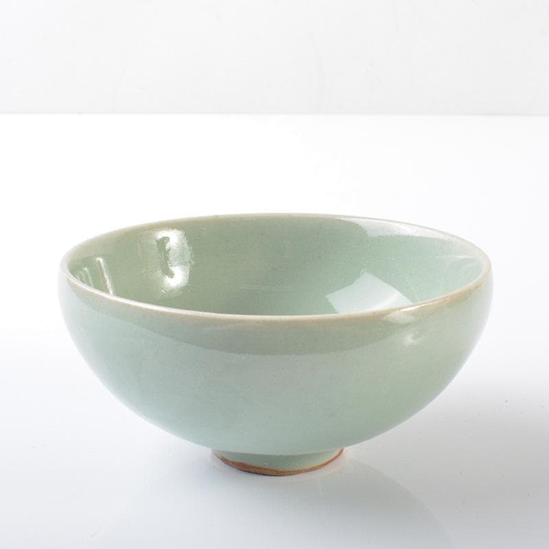 中国　龍泉窯　粉青磁　花刻　茶碗　M　R6128