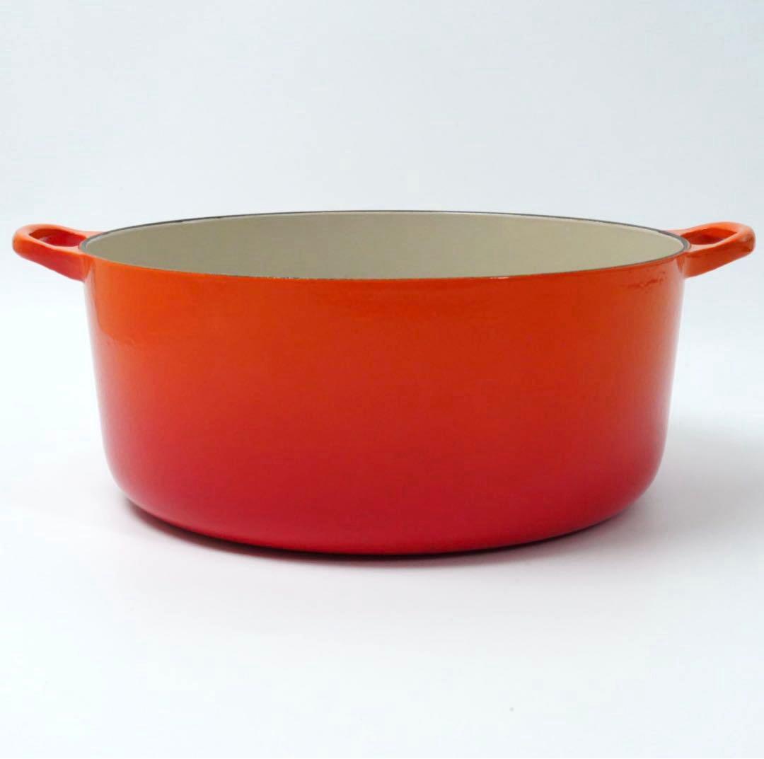【美品】LE CREUSET　ココット ロンド オレンジ　30cm