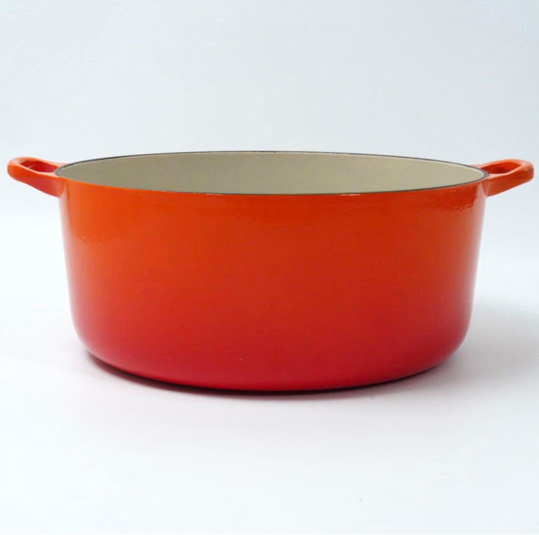 【美品】LE CREUSET　ココット ロンド オレンジ　30cm