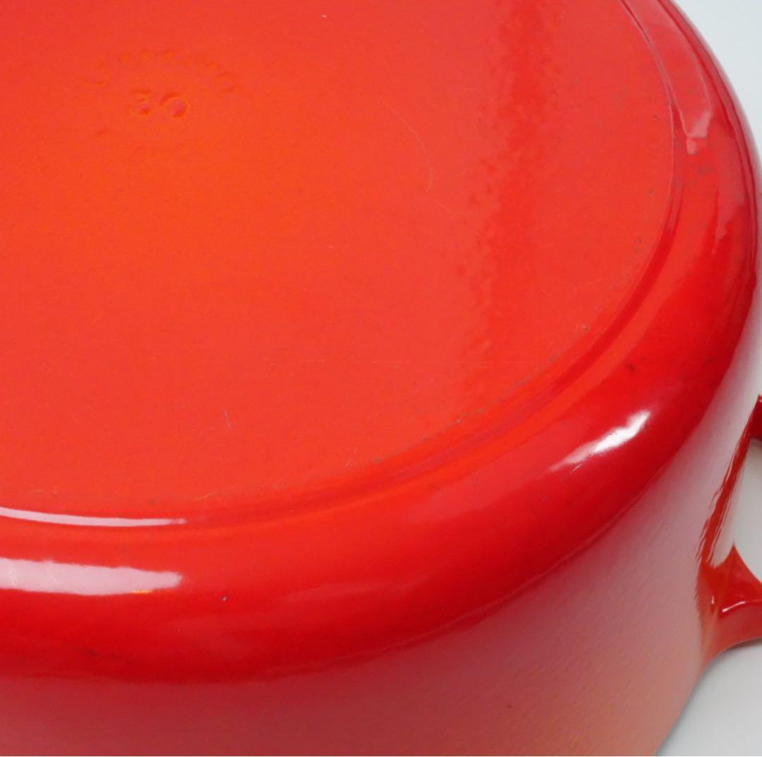 【美品】LE CREUSET　ココット ロンド オレンジ　30cm