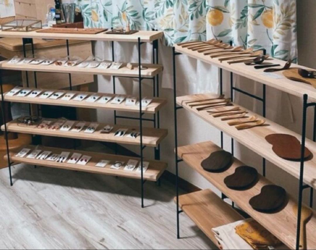 新商品‼️手作りアイアン家具 折り畳みラック西海岸インテリア 鉄脚のみ2点