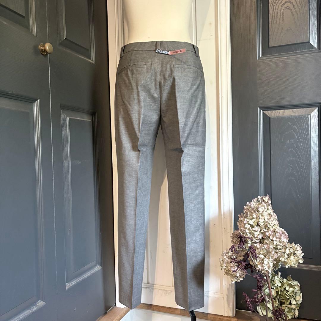 セオリーリュクス　ノーカラースーツ　パンツ　セットアップ　38-40 グレー