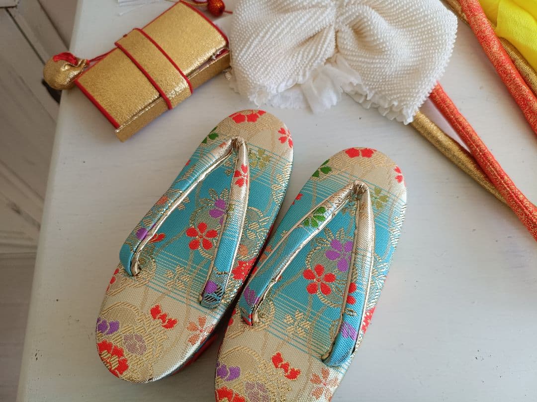 専用です☆アンティークマゼンダピンクの着物とブルーの作り帯☆七五三3歳