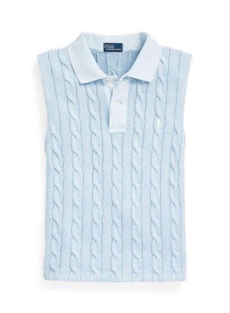 ラルフローレンノースリ ケーブルニット　水色　完売