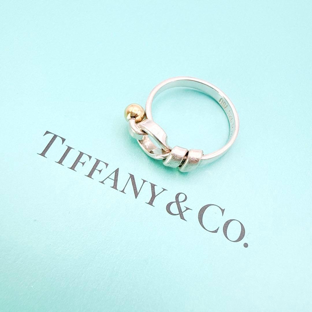 3014-6 人気✨Tiffany フック＆アイ　ラブノット　リング　11号