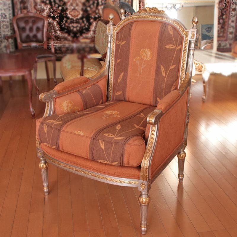 イタリア製1人掛けソファ シングル クラシック レトロ 122-146