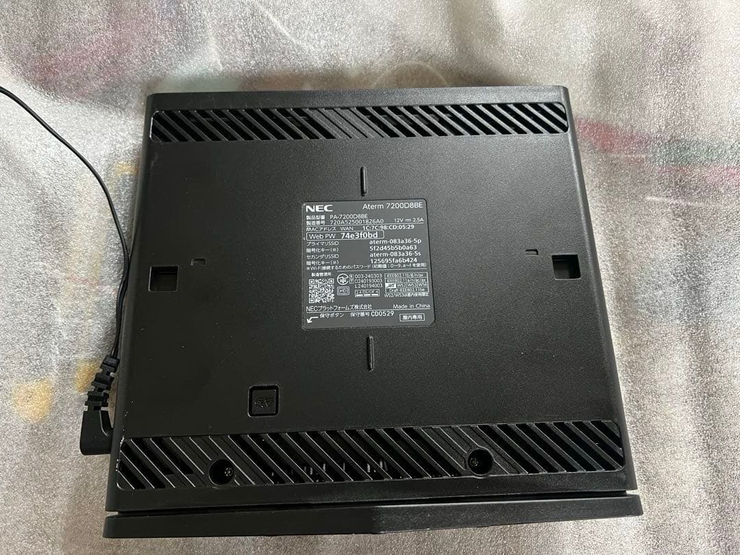 NEC Aterm 7200D8BE 高性能Wi-Fiルーター 10Gbps