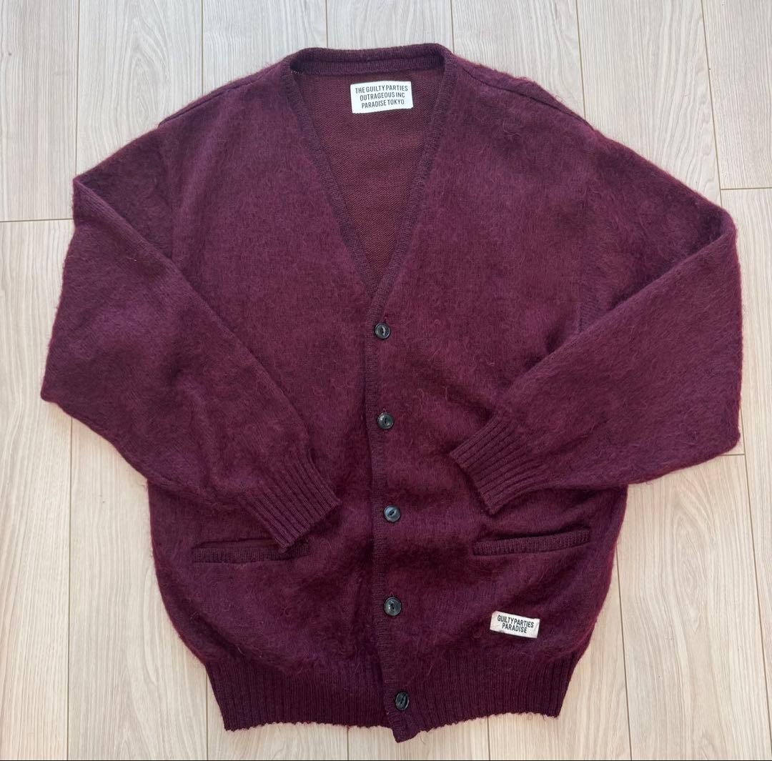 ワコマリア カーディガン モヘア L wacko maria バーガンディ