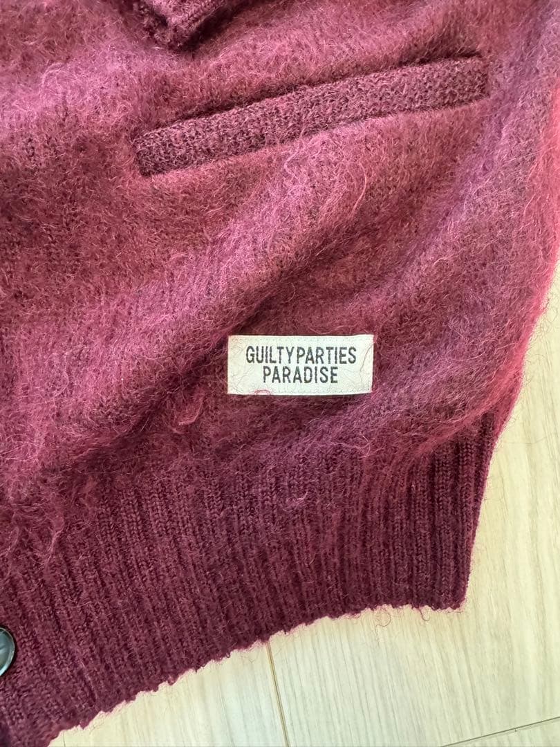 ワコマリア カーディガン モヘア L wacko maria バーガンディ