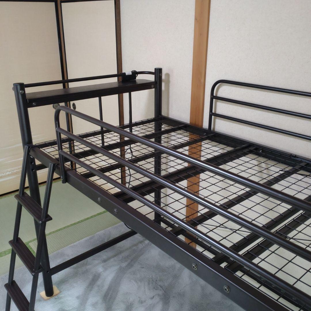 黒のロフトベッド シングルサイズ