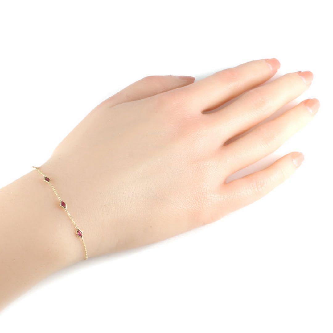 アガット agete K10 ガーネット ブレスレット