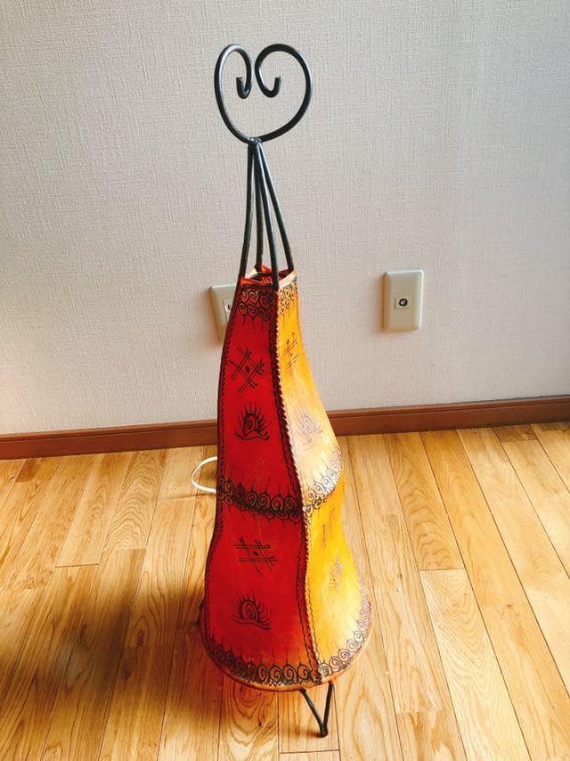 山羊革モロッコ エスニック ランプ スタンドランプ テーブルランプ　ハート　象形