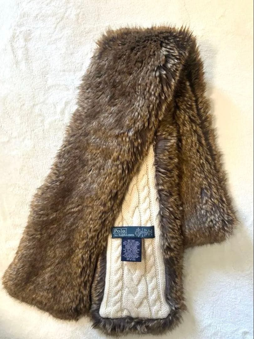 Polo by Ralph Lauren ファーマフラー　カシミヤ混