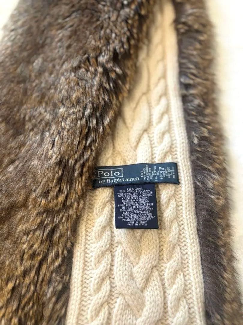 Polo by Ralph Lauren ファーマフラー　カシミヤ混