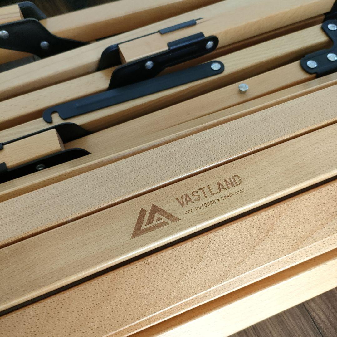 VASTLAND ウッドロールテーブル 120×70cm　アウトドアテーブル