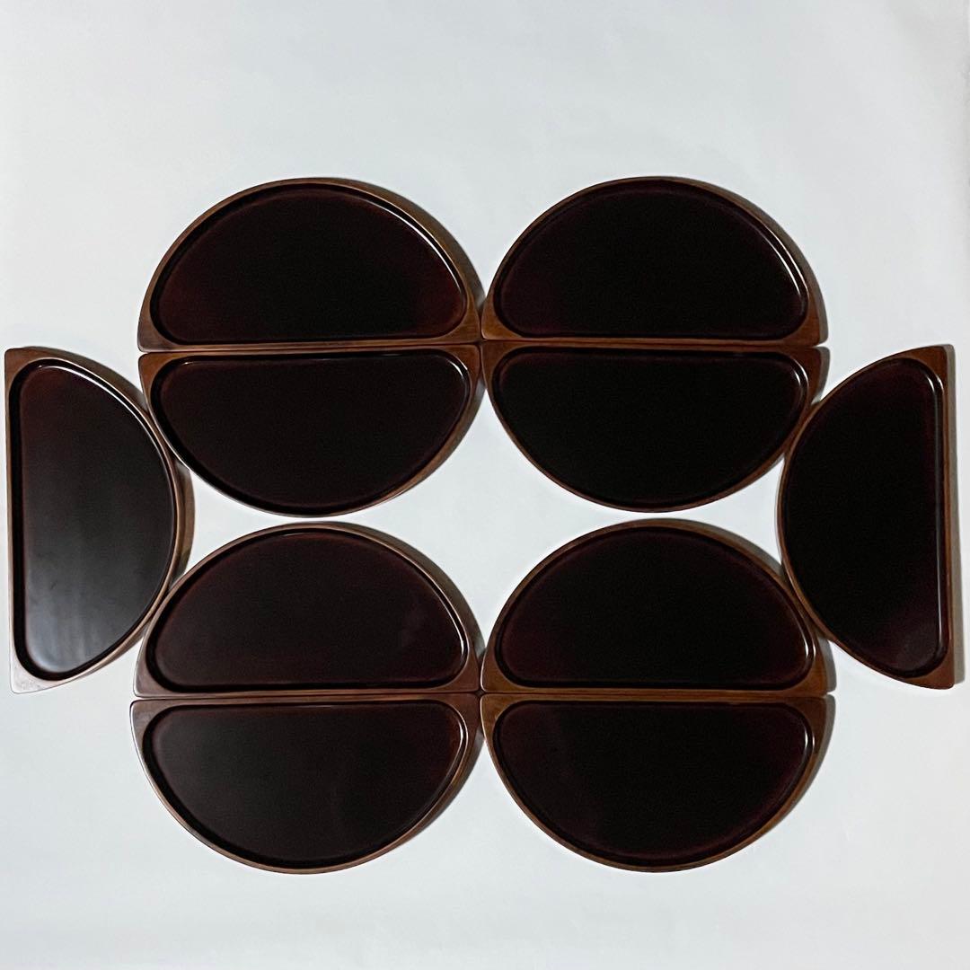 しこく彫　香川の漆器　天然木　うるし塗装　トレイ　八寸皿　10枚セット