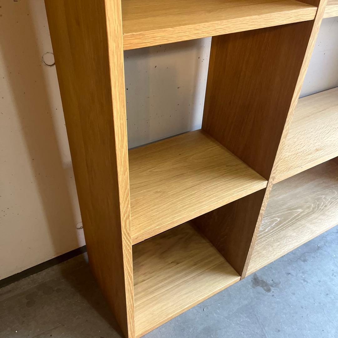 無印★スタッキングシェルフセット・３段＋ワイド・追加３段・オーク材