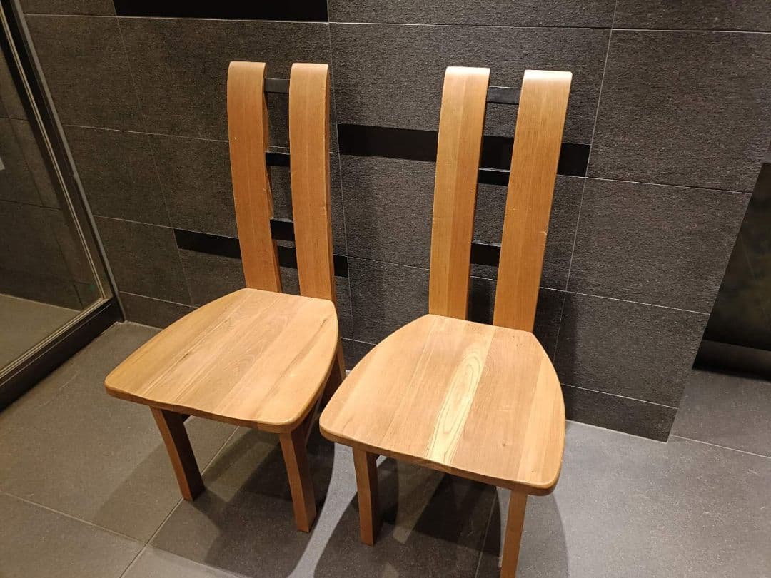 木製ダイニングチェア 2脚セット