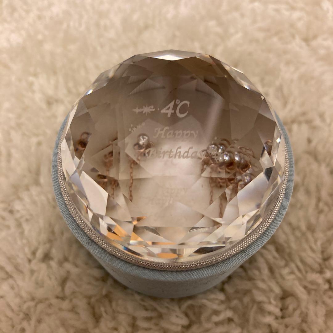 4℃ ピンクゴールド ダイヤモンド ピアス フラワーモチーフ