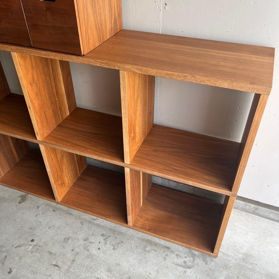 peru★無印スタッキングシェルフ３段×２列・ウォールナット材・チェスト付