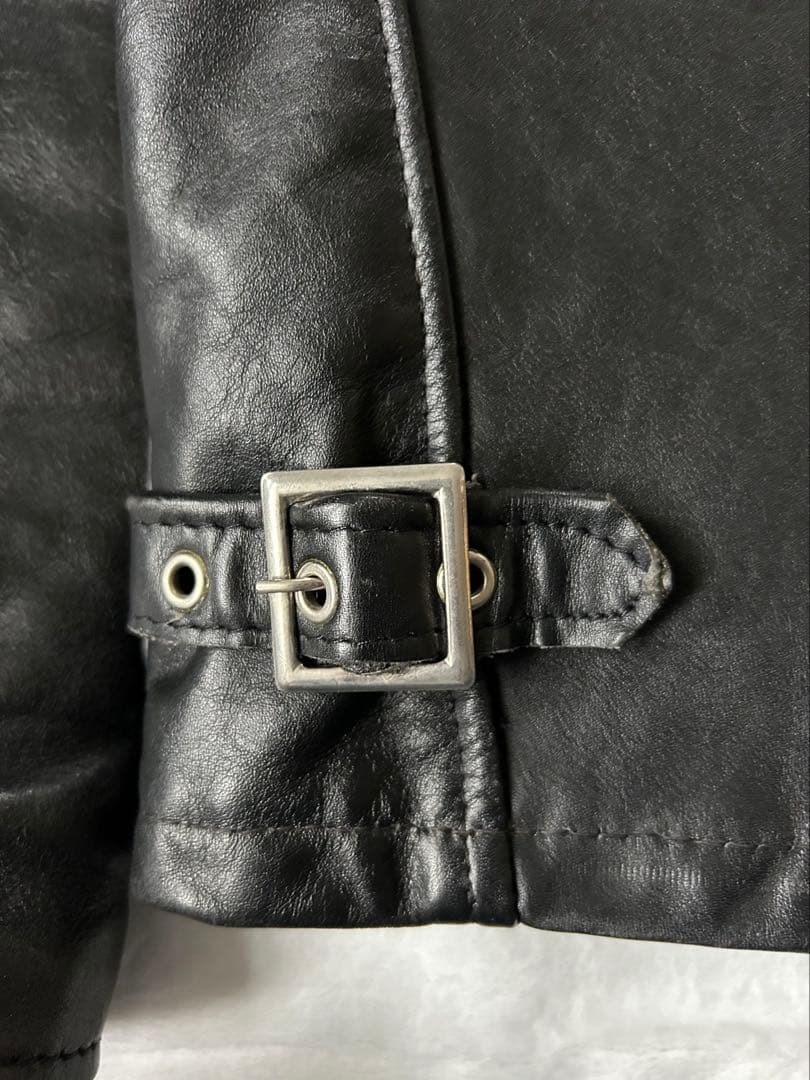 【美品】 Schott ブラックレザーシングルライダースジャケット