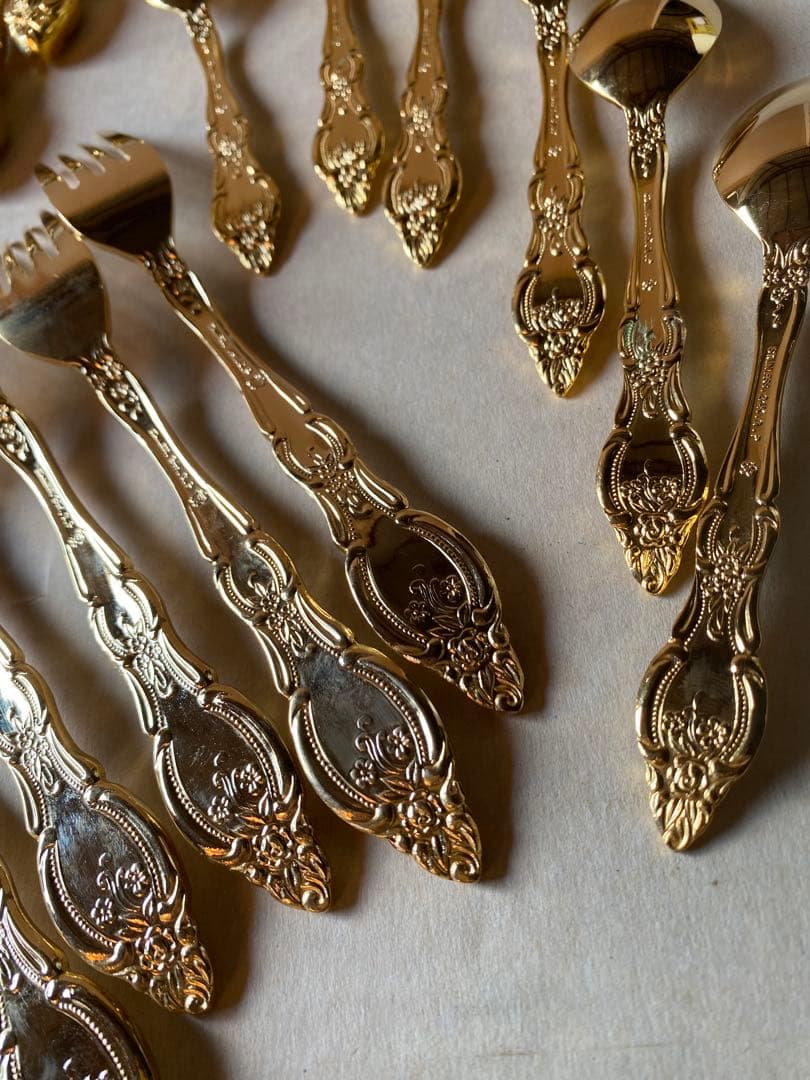 金メッキ　カトラリーセット　ゴールド