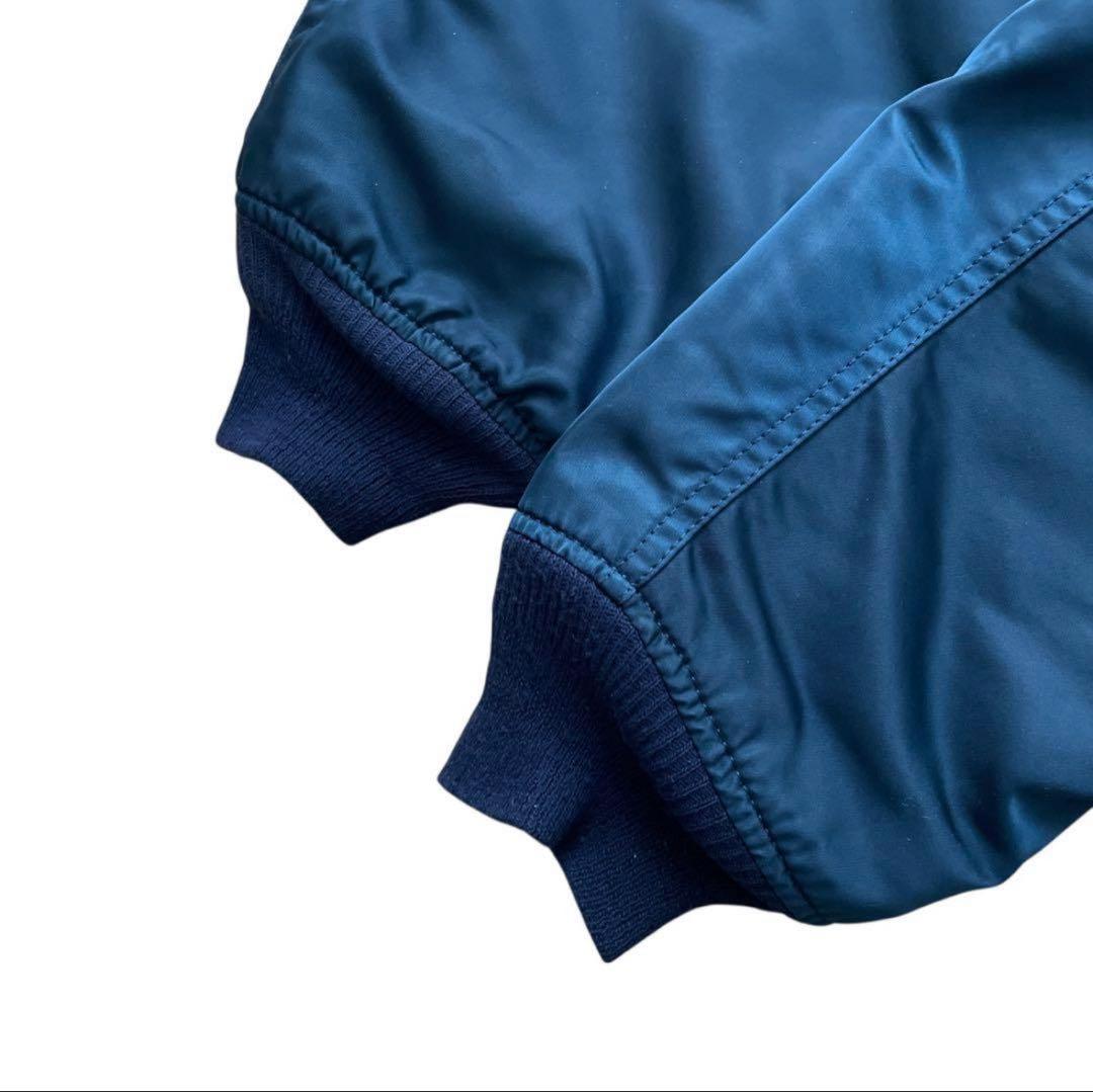 美品 90s USA製 ALPHA MA-1 グランドクルー ネイビー M