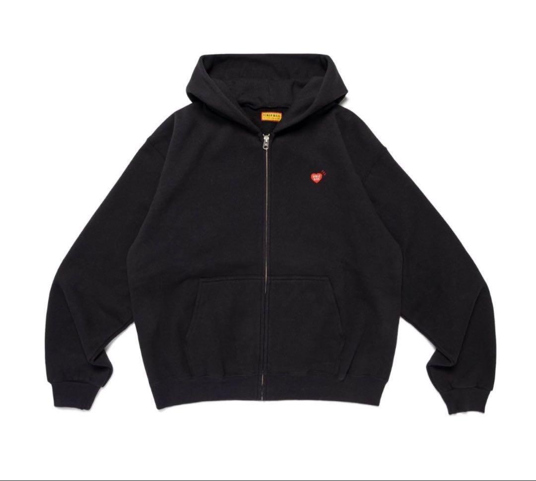 今期　ヒューマンメイド　ジップアップパーカー　黒　ブラック　Lサイズ　極美品