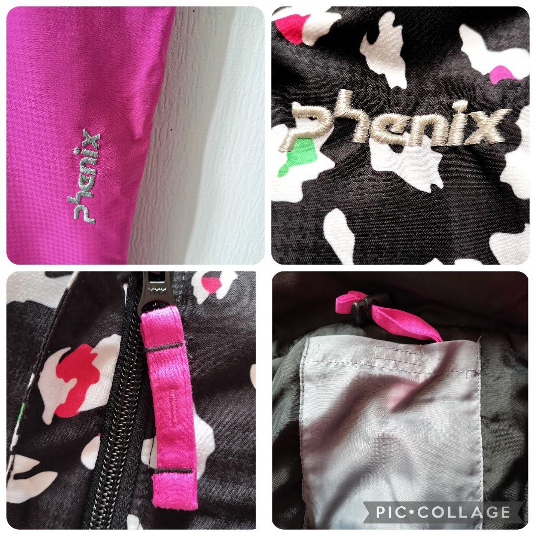 【極美品】Phenix スキーウェア 140 ガールズ♡カモフラ×ピンク 上下