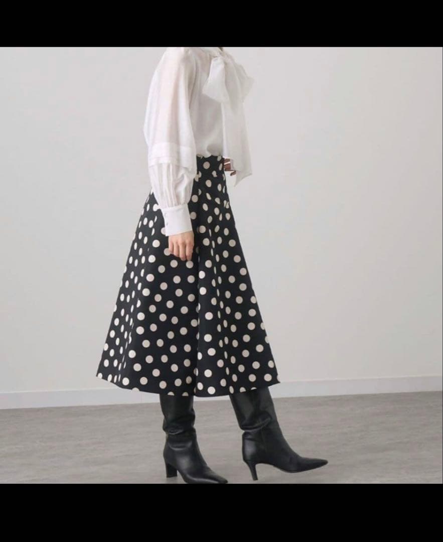 ANAYI ドット柄 フレアスカート サイズ36