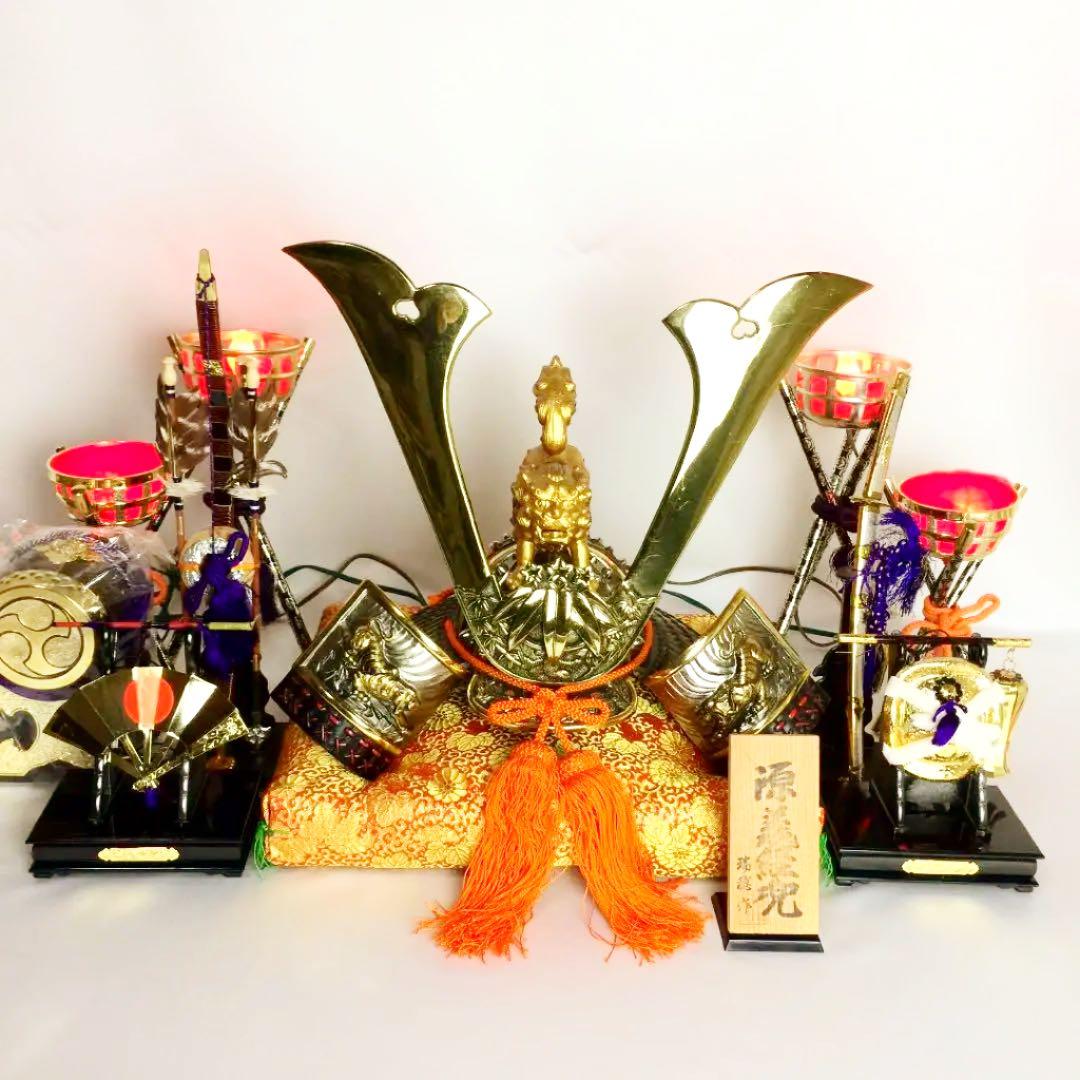 高岡銅器製 瑞穂作 源義経公 兜 兜飾りセット