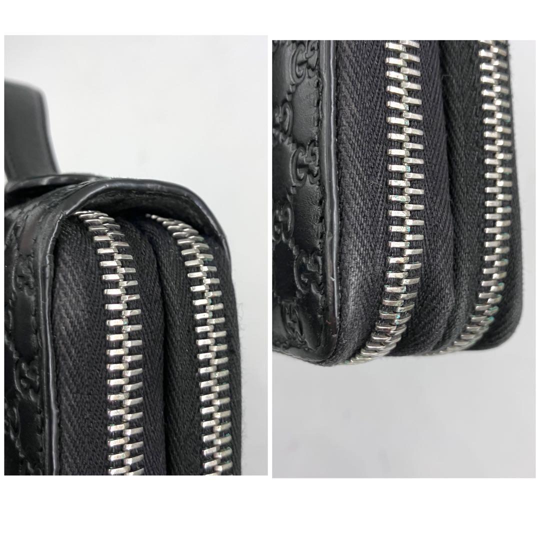 グッチ3308 シマ ダブルファスナー オーガナイザー 財布