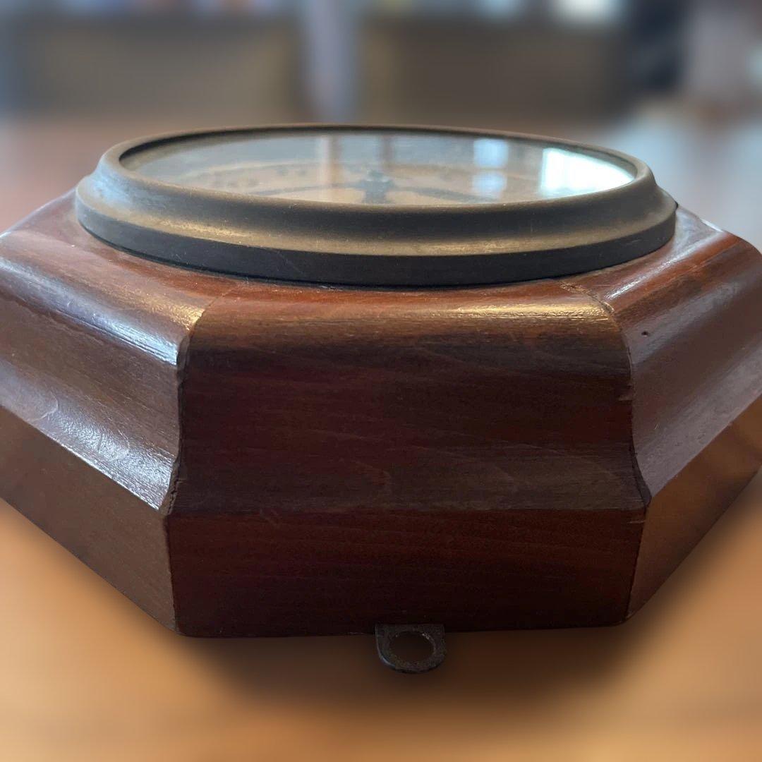 アンティーク古時計 八角形 木製掛時計