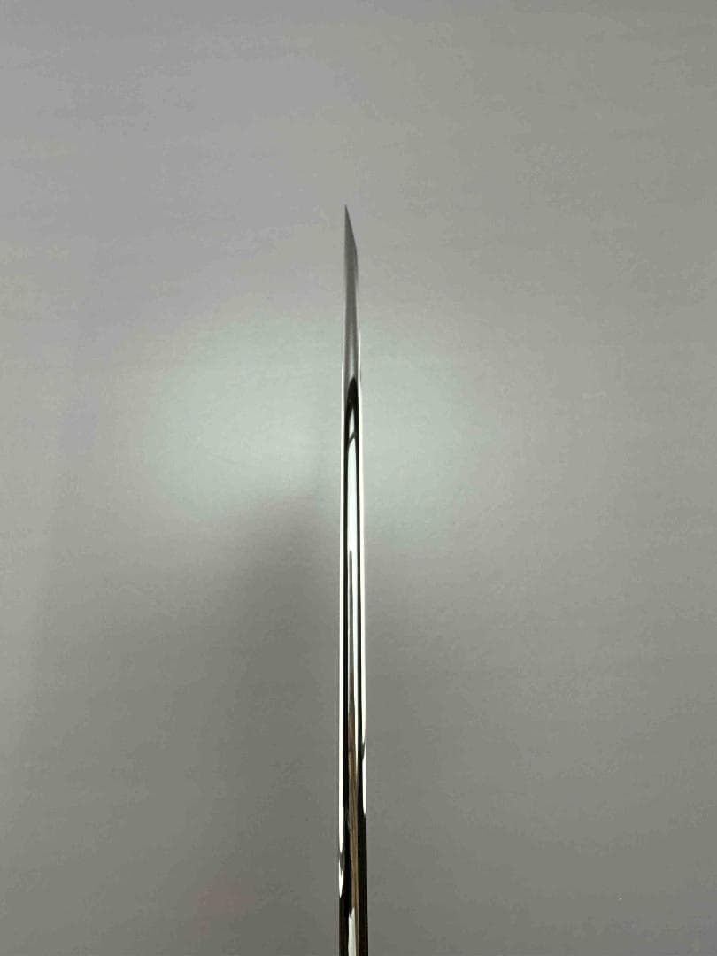 5664 出刃包丁 8寸 刺身包丁 ウルトラ鏡面仕上げ 黒檀水牛角二本銀巻八角柄