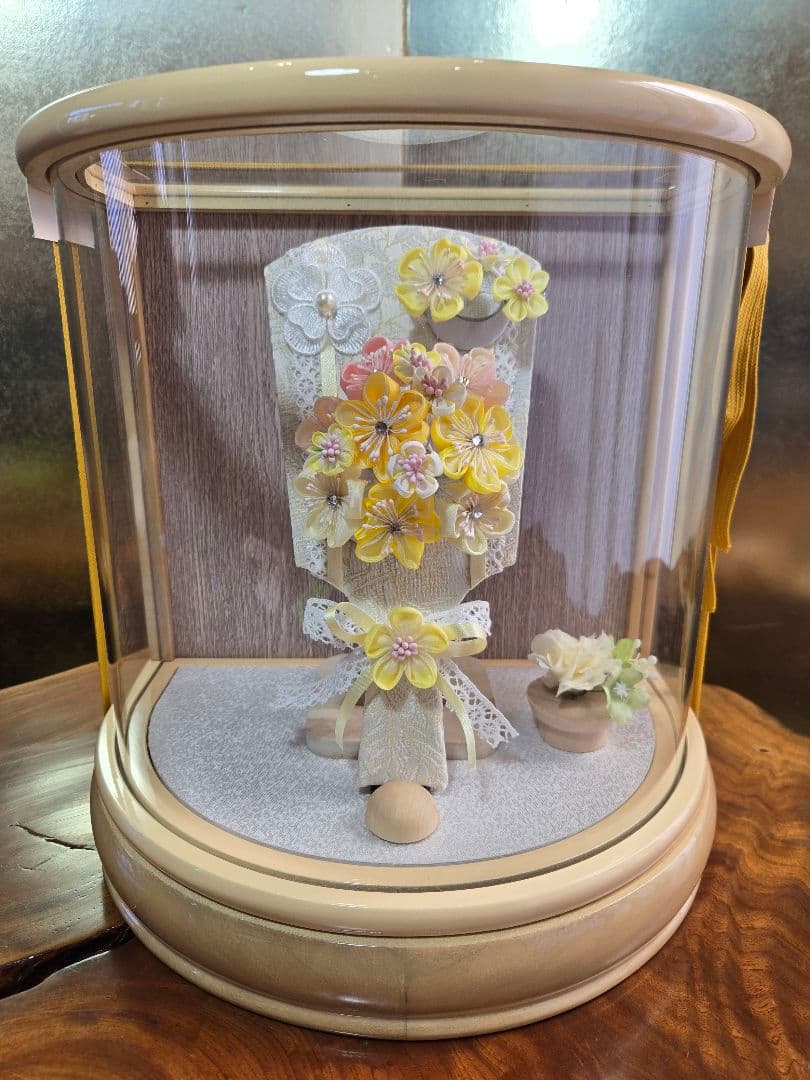 【一点限り】正月飾り　羽子板　ケース飾り　H63